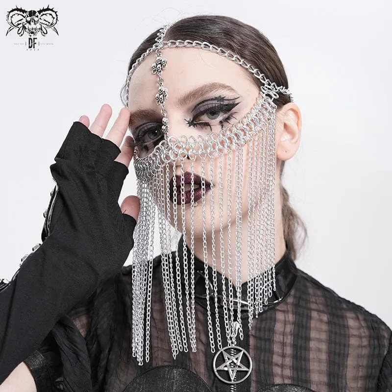 Gothic Skull Tofs Kedjade huvudbonader för kvinnor