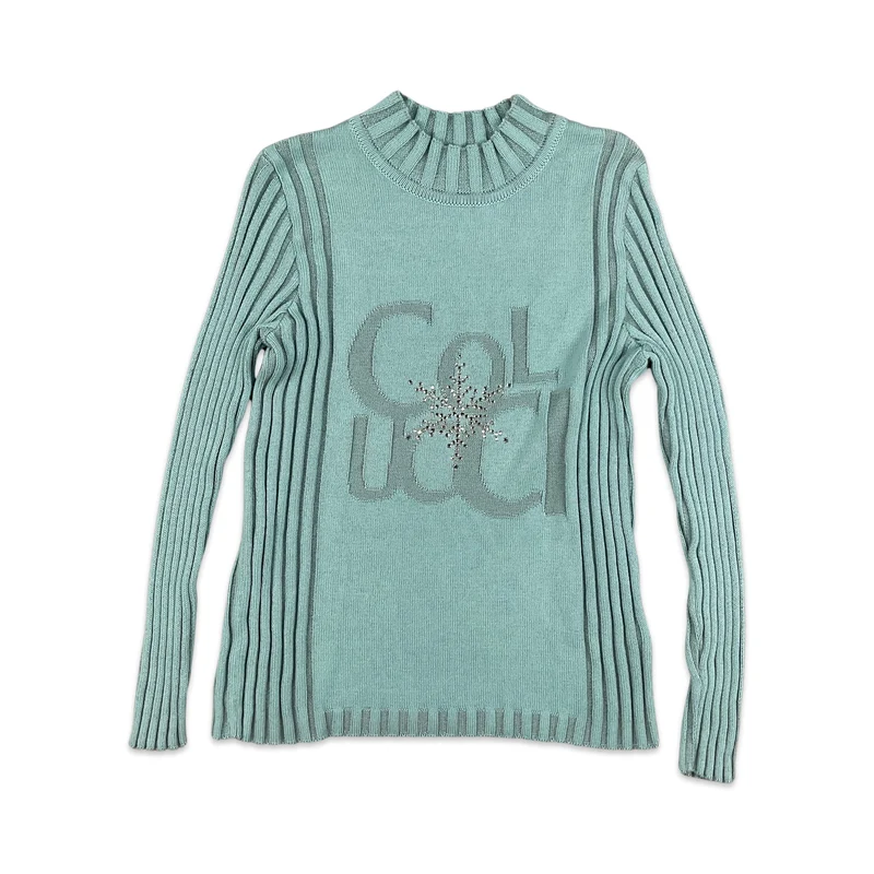 Vintage Carlo Colucci Ribbed Knit Blue Jumper 10 12 14 16