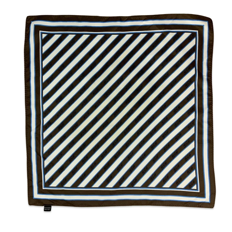 00s Vintage Brown White Blue Stripe McDonalds Scarf