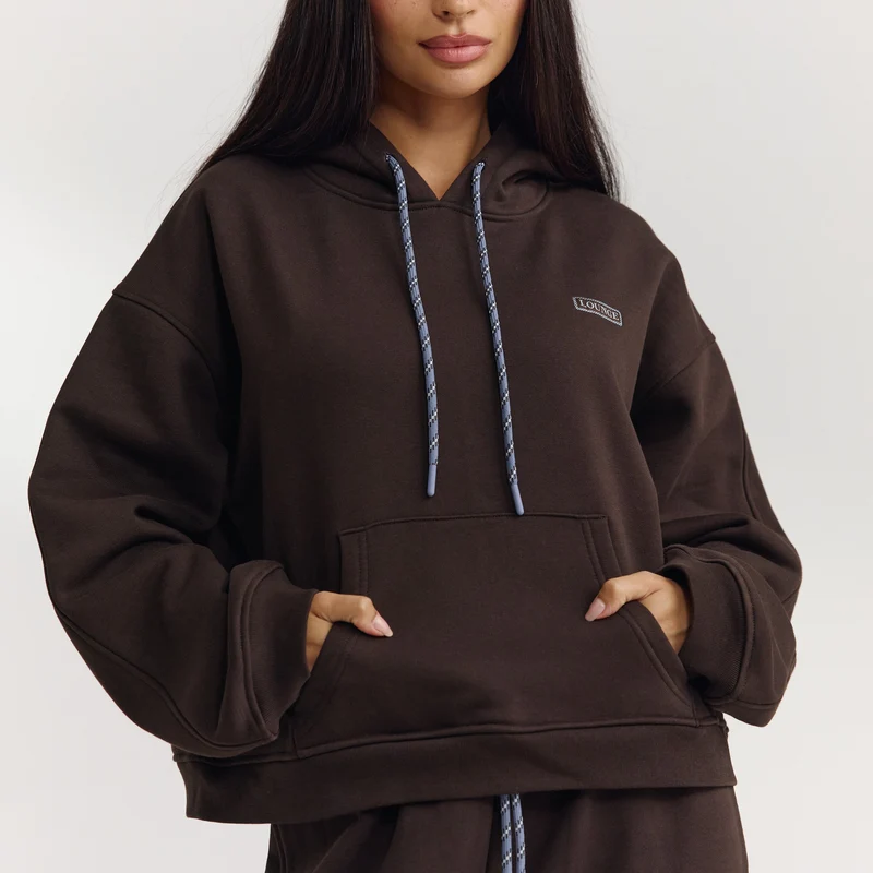 Oversized Huvtröja - Mörk Choklad