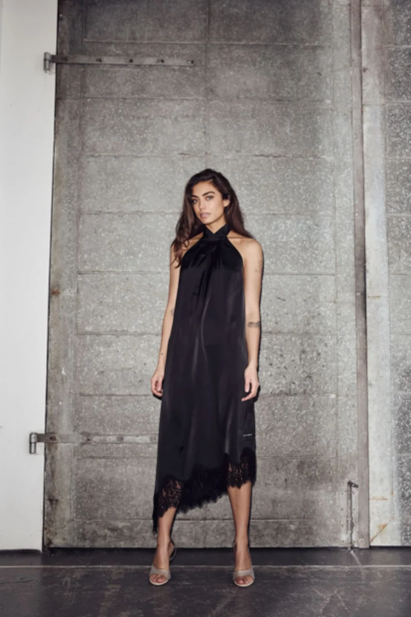 Haute L'Amitié - Naomi Asym Halter Dress HL10641 - Black