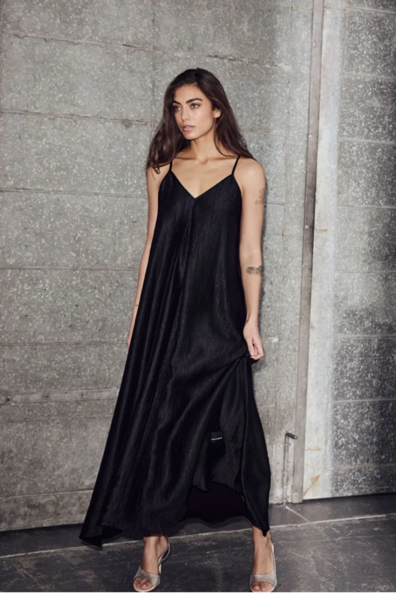 Haute L'Amitié - Corsica Pleat Strap Dress HL10601 - Black