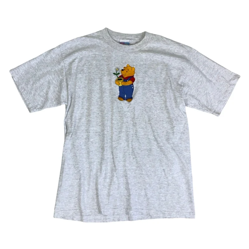 Vintage 90s 'Pooh!' Winnie the Pooh Cartoon Grey Graphic T-Shirt M