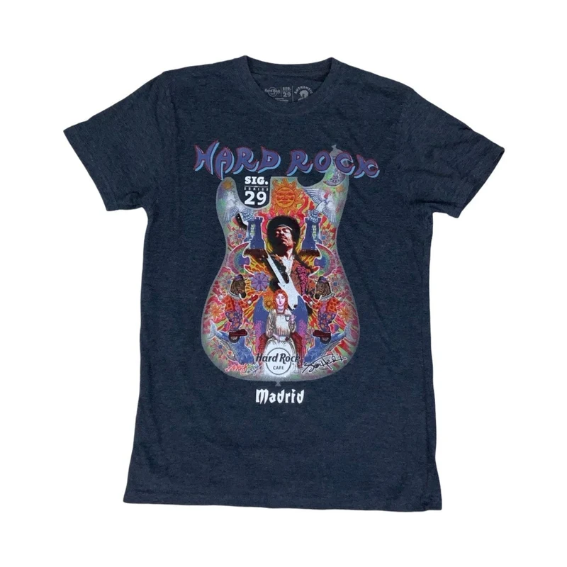 Vintage 90s 'Hard Rock' Madrid Jimi Hendrix Official Graphic T-Shirt S