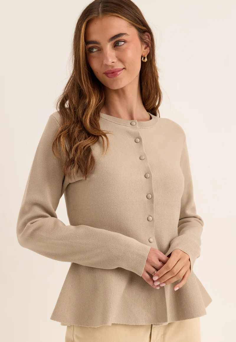 Knitted Peplum Cardigan