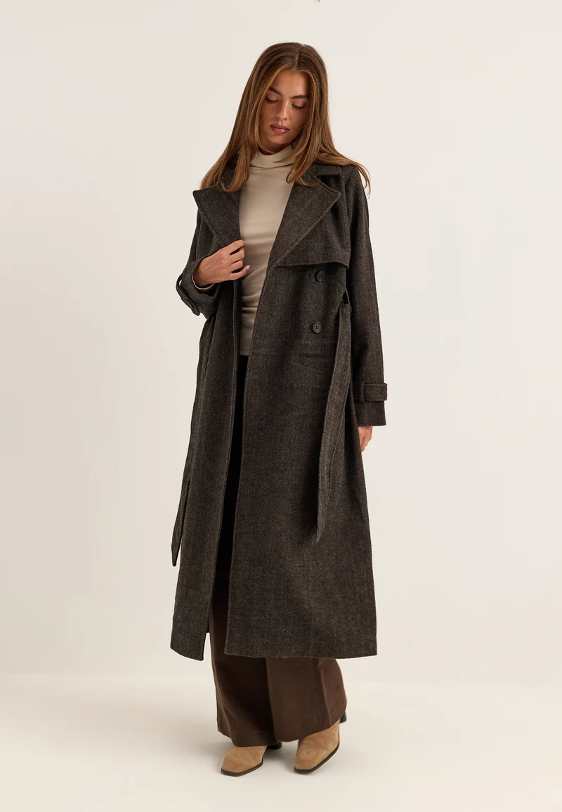 Tweed Trench Coat
