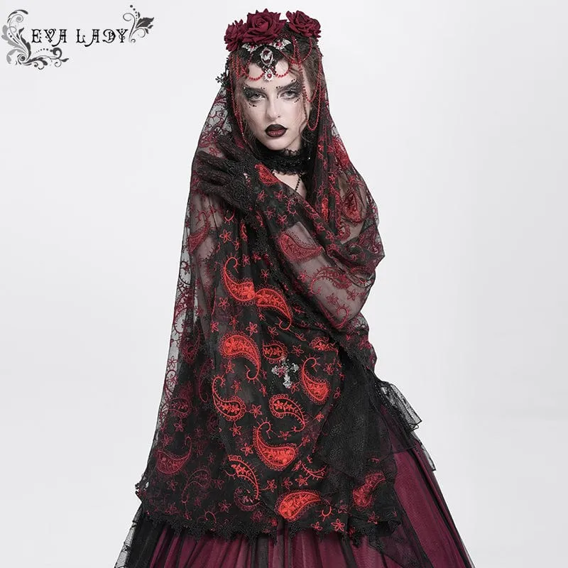 Gothic Rose Beaded Mesh Huvudbonader för kvinnor