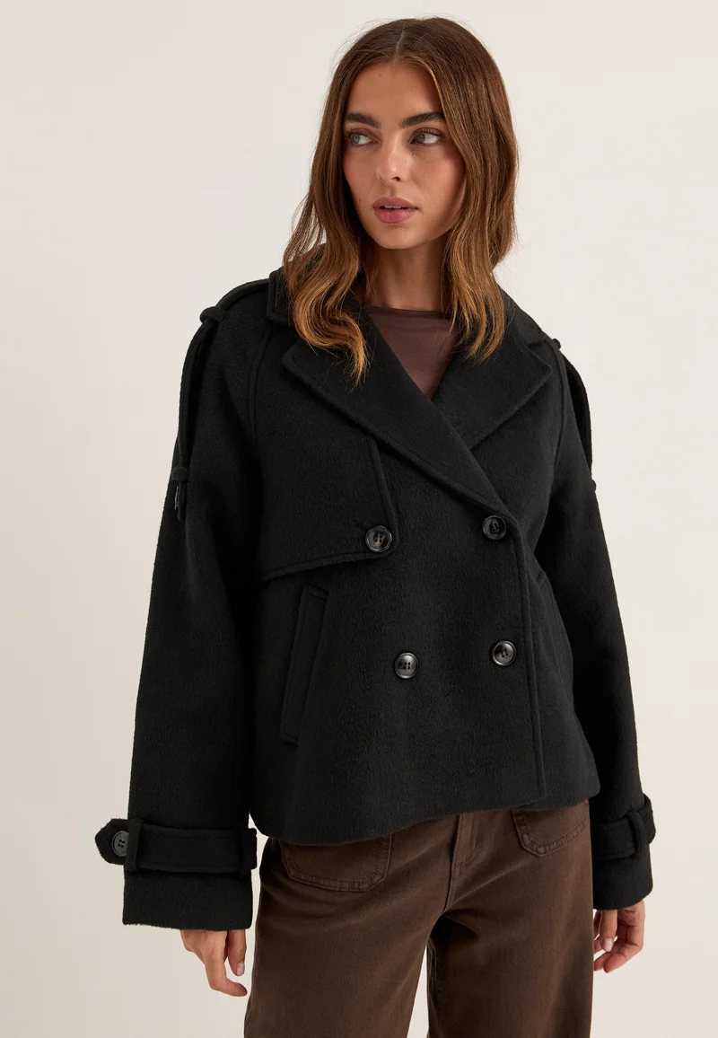 Wool Blend Short Coat