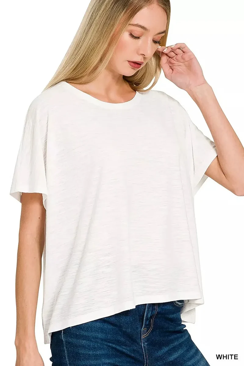 Avslappnad rundhalsad t-shirt - Lätt kortärmad, oumbärlig för komfort hela dagen