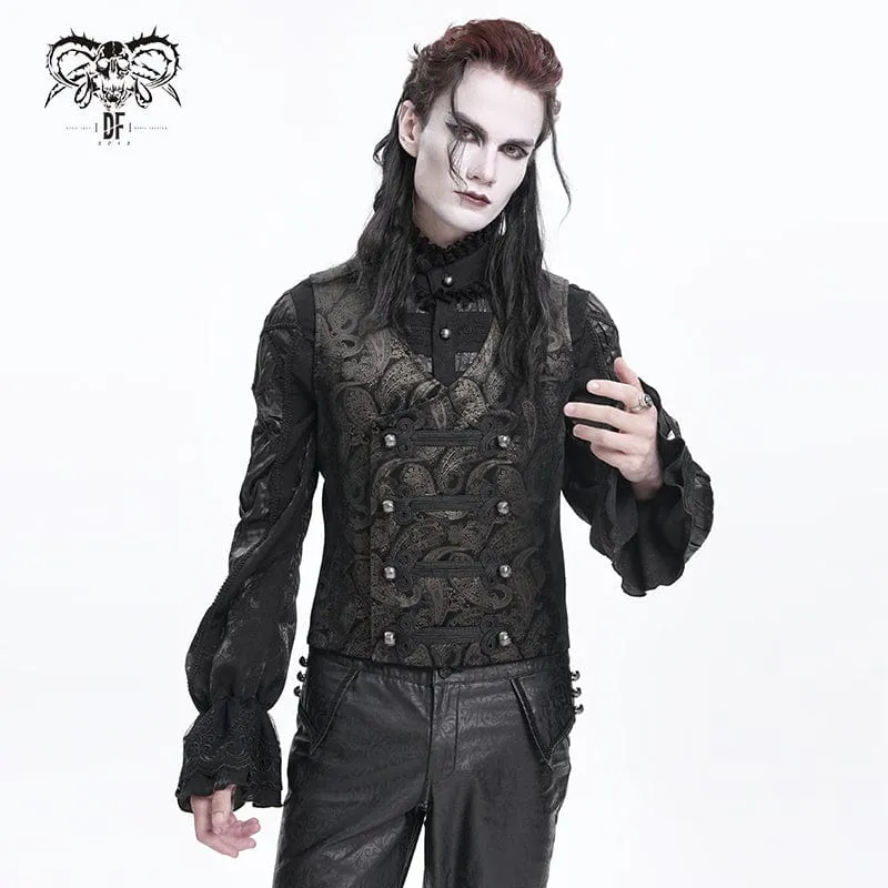 Gothic Floral Studs Herrväst med spänne Gloden