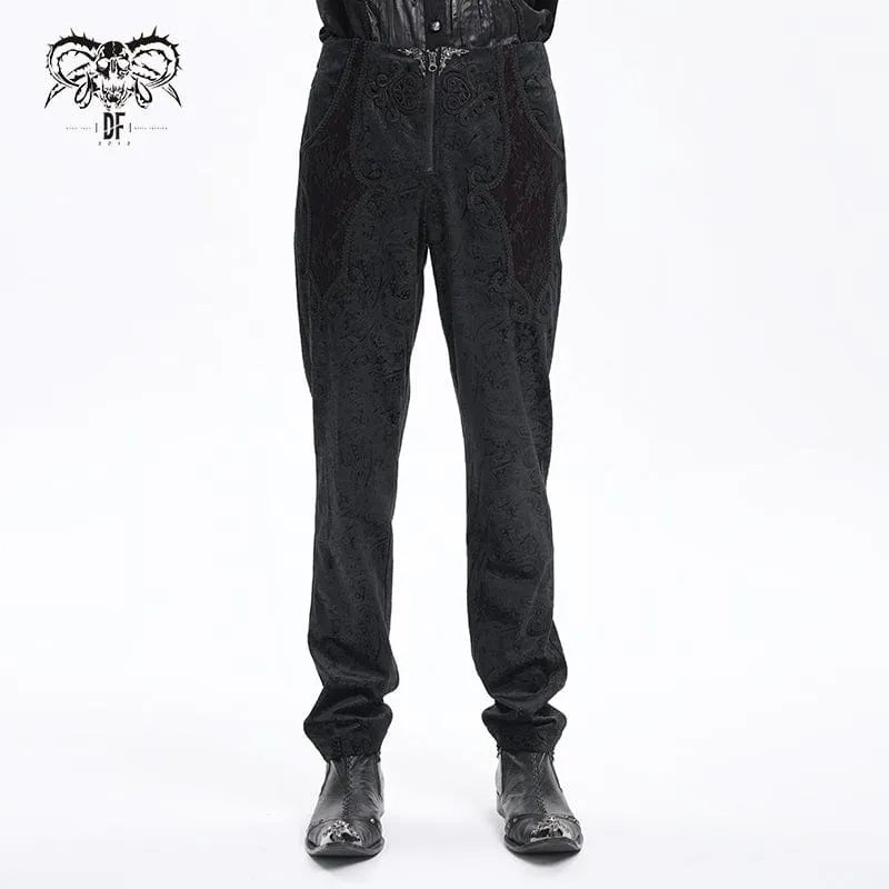 Gothic Zip Floral Branded Byxor för män