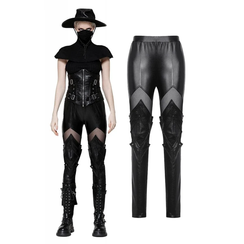 Punk Armor Webbing Leggings för kvinnor
