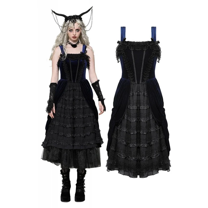 Dam Gothic Lolita Volangklänning i Spets, Bröllopsklänning