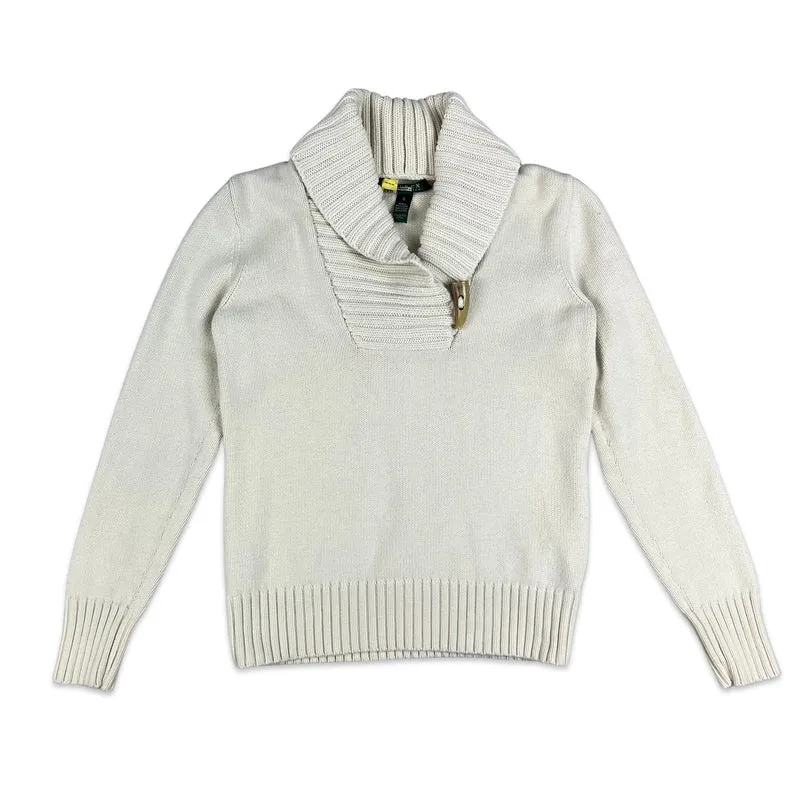 Vintage Ralph Lauren Knit Jumper Cream 8 10