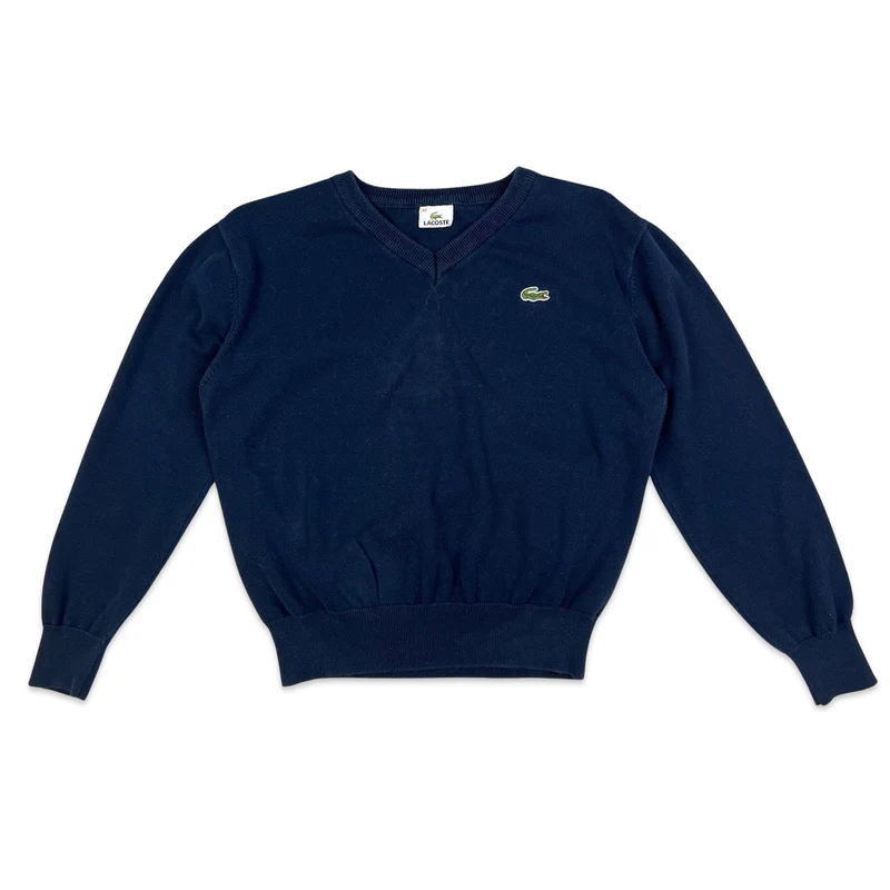 00s Vintage Lacoste Knit Jumper Navy S M