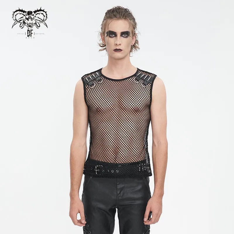 Gothic Bullet Sheer Mesh Linne för män