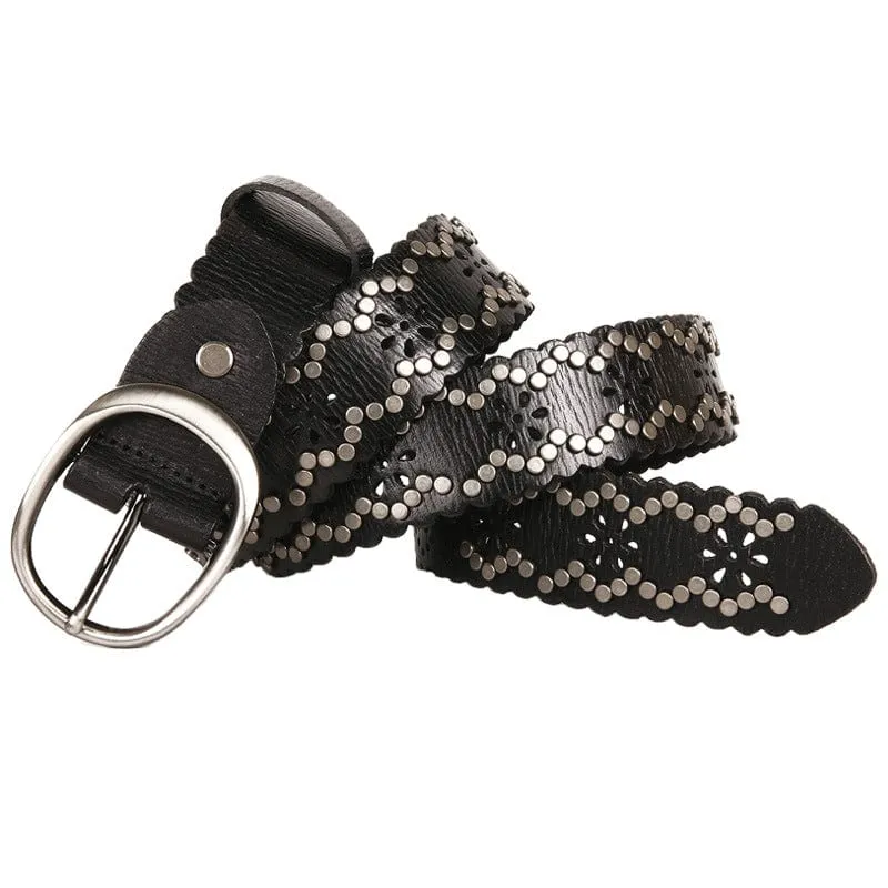 Gothic Floral Cutout Dubbbälte för män