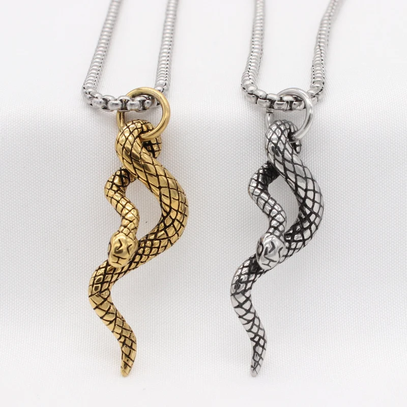 Mäns Punk Snake hänge kedja halsband