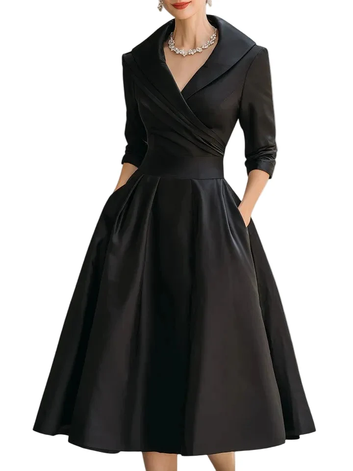 Kvinnors Midi Klänning Elegant Stil