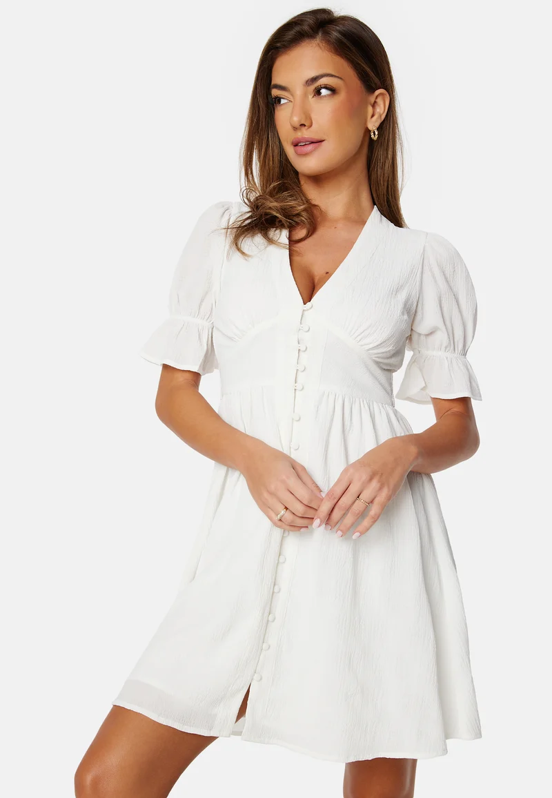 Structured Button Front Dress