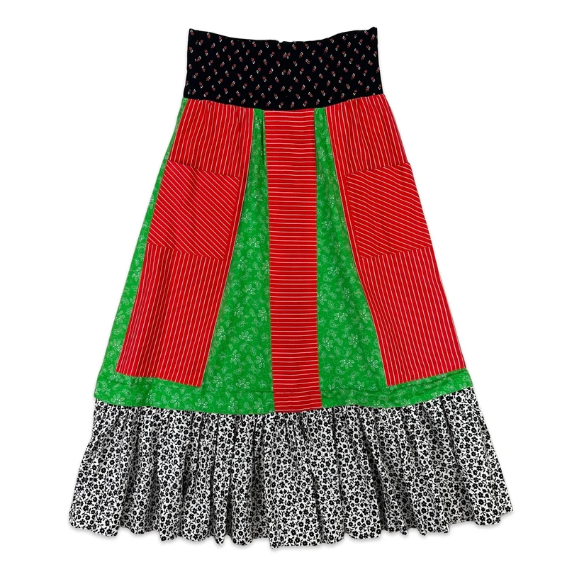90s Style Vintage Folk Tiered Skirt 6