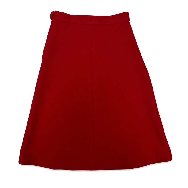 70s Vintage Red A-Line Skirt 2