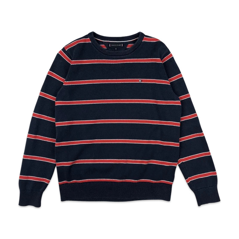 Tommy Hilfiger Knit Jumper Striped Navy Red S M