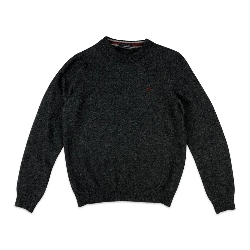 Timberland Knit Jumper Grey Merino Wool XS S