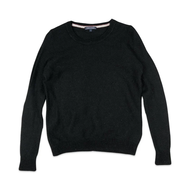 Vintage Y2K Preloved Tommy Hilfiger Black Knit Jumper M