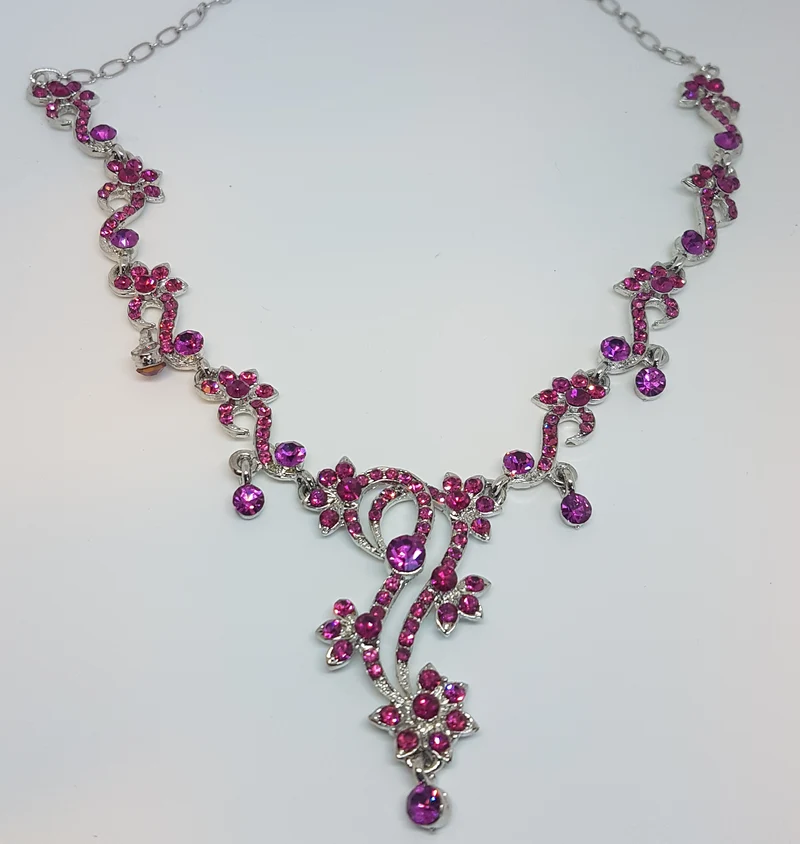 Strasshalsband cerise