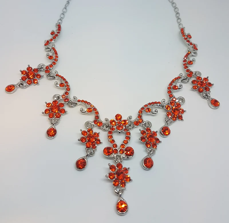 Strasshalsband orange