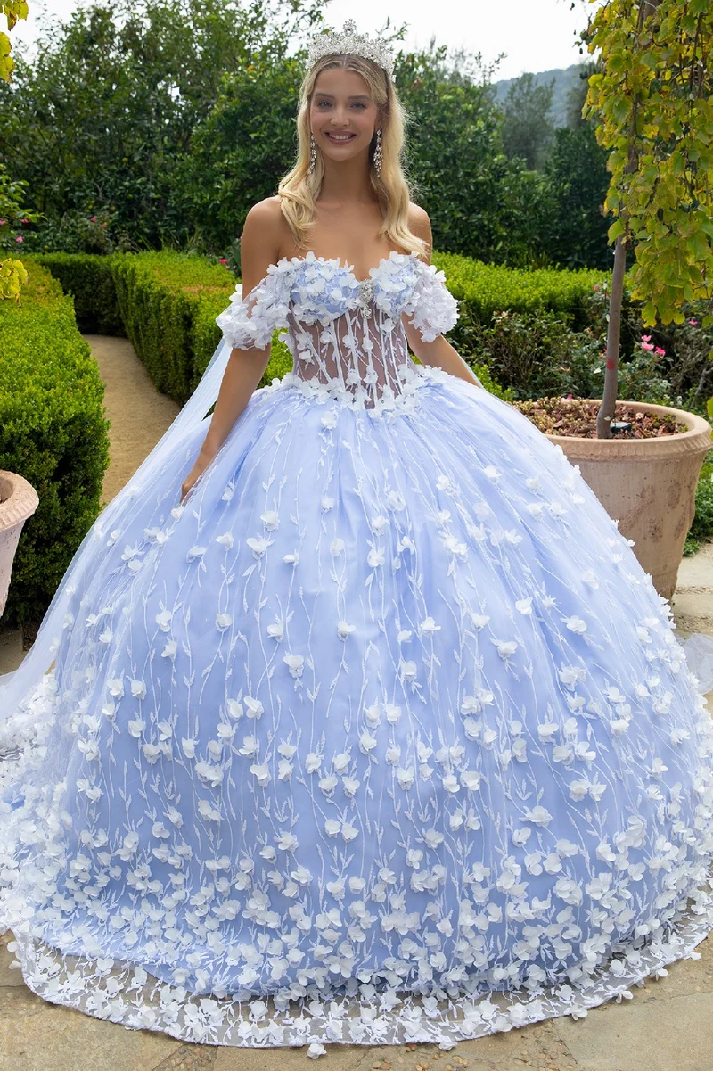 3D Flower Applique Paljett Quinceanera Klänning från GLS by Gloria - GL3571