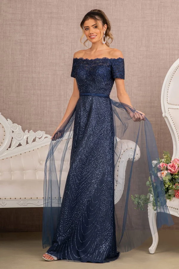Off The Shoulder A-Line Klänning från Elizabeth K - GL2942 - Special Occasion/Curves