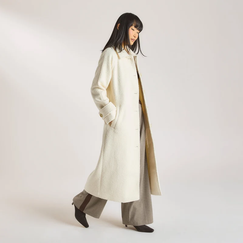 Jacka i Shearling - Krämfärgad