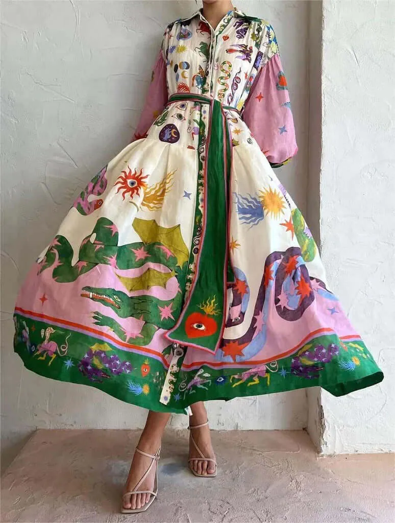 Dorthe - Elegant italiensk maxiklänning