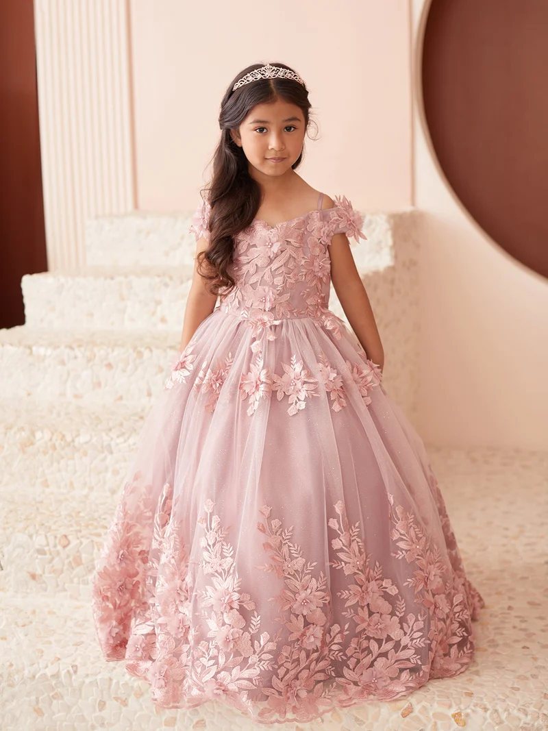 Off Shoulder med 3D Flowers Girl Dress från TIPTOP KIDS - AS7045